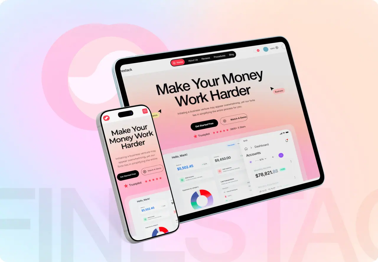 Finestack Finance Software Landing Page